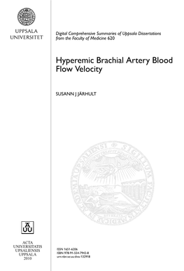 Hyperemic Brachial Artery Blood Flow Velocity