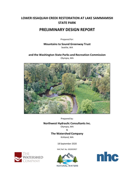 Lower Issaquah Creek Restoration at Lake Sammamish State Park Preliminary Design Report