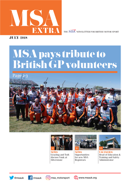 MSA Pays Tribute to British GP Volunteers Page 2-3
