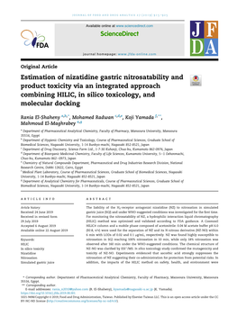 Estimation of Nizatidine Gastric Nitrosatability and Product Toxicity Via an Integrated Approach Combining HILIC, in Silico Toxicology, and Molecular Docking