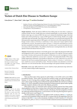 Vectors of Dutch Elm Disease in Northern Europe