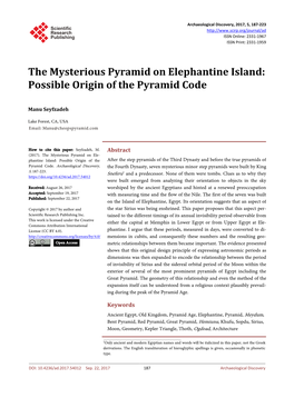 The Mysterious Pyramid on Elephantine Island: Possible Origin of the Pyramid Code