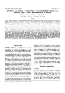 DIVERSITY and EX SITU CONSERVATION of ORCHID SPECIES in LEKHAPANI.Pmd