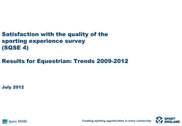 Equestrian: Trends 2009-2012