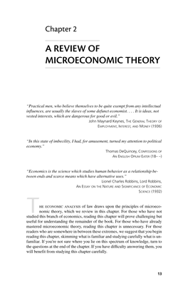 A Review of Microeconomic Theory