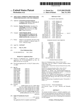 (12) United States Patent (10) Patent No.: US 9,365,534 B2 Mechoulam Et Al