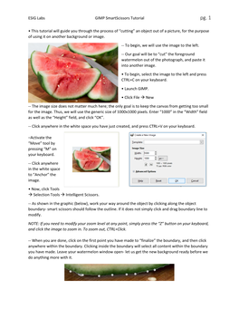 ESIG Labs GIMP Smartscissors Tutorial • This Tutorial Will Guide You