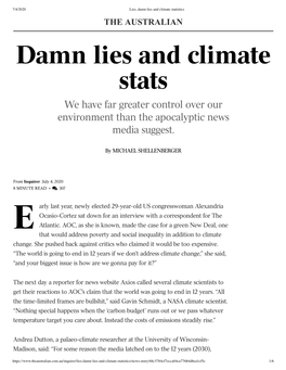 Damn Lies and Climate Stats We Have Far Greater Control Over Our Environment Than the Apocalyptic News Media Suggest