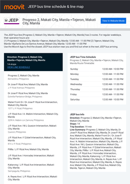 JEEP Bus Time Schedule & Line Route