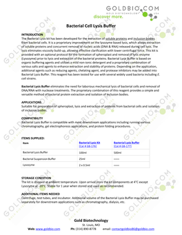 Bacterial Cell Lysis Buffer