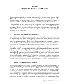 Chapter 4 Village Level Socio-Political Context