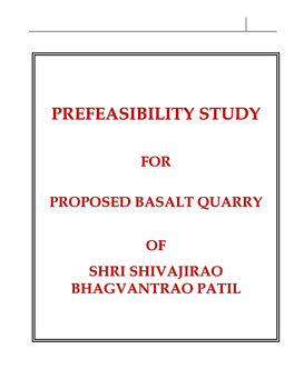 For Proposed Basalt Quarry of Shri Shivajirao Bhagvantrao Patil