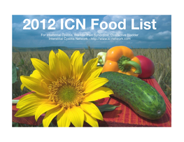 2012 ICN Food List