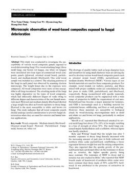 Microscopic Observation of Wood-Based Composites Exposed to Fungal Deterioration