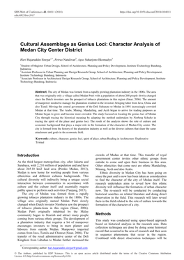 Cultural Assemblage As Genius Loci: Character Analysis of Medan City Center District