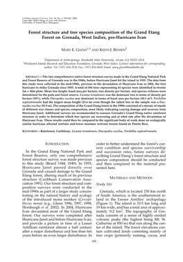 Forest Structure and Tree Species Composition of the Grand Etang Forest on Grenada, West Indies, Pre-Hurricane Ivan