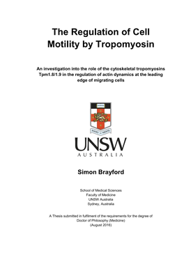 The Regulation of Cell Motility by Tropomyosin