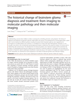 The Historical Change of Brainstem Glioma Diagnosis and Treatment