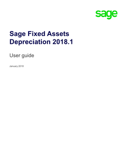 Sage Fixed Assets Depreciation User Guide