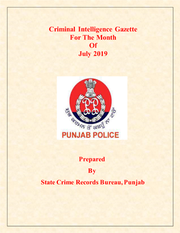 Criminal Intelligence Gazette for the Month of July 2019