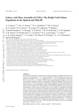 Galaxy and Mass Assembly (GAMA): the Bright Void Galaxy Population