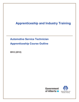 009 Automotive Service Technician Course Outline