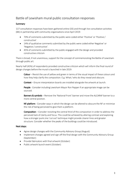 Battle of Lewisham Mural Public Consultation Responses