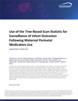 Use of the Tree-Based Scan Statistic for Surveillance of Infant Outcomes Following Maternal Perinatal Medication Use Appendices: Code Lists
