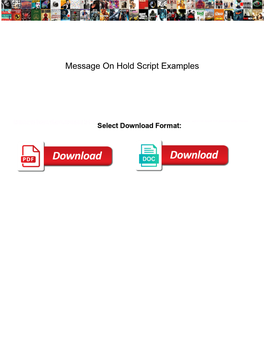 Message on Hold Script Examples