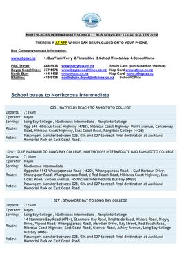 Bus Services : Local Routes 2004