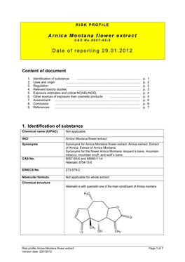 RISK PROFILE of Acetanilide