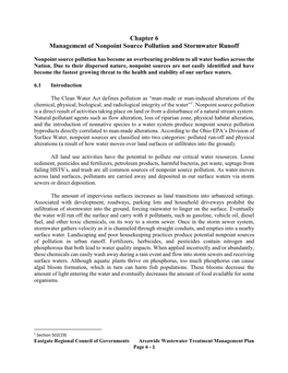 Areawide Wastewater Treatment Management Plan Page 6 - 1