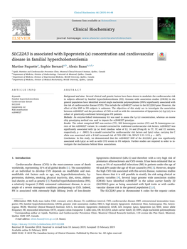 SLC22A3 Is Associated with Lipoprotein (A) Concentration And