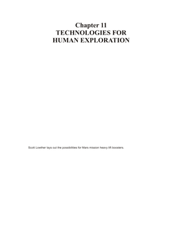 Chapter 11 TECHNOLOGIES for HUMAN EXPLORATION