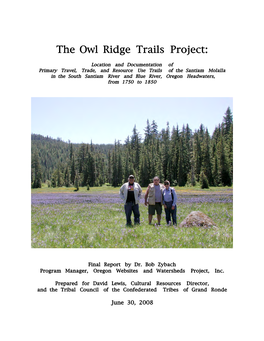 The Owl Ridge Trails Project