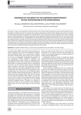 Diagnosis of the Impact of the Gabčíkovo Water Project on Soil Water Regime in the Surroundings