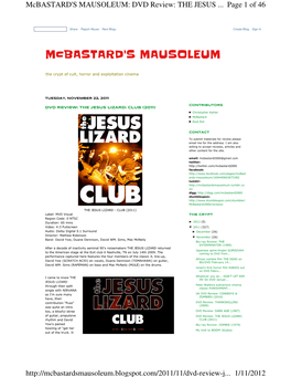 Mcbastard's MAUSOLEUM: DVD Review: the JESUS