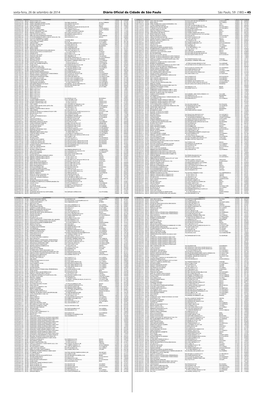 Sexta-Feira, 26 De Setembro De 2014 Diário Oficial Da Cidade De São Paulo São Paulo, 59 (180) – 45