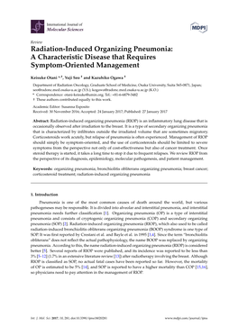 Radiation-Induced Organizing Pneumonia: a Characteristic Disease That Requires Symptom-Oriented Management