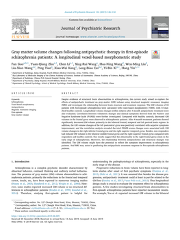 Gray Matter Volume Changes Following Antipsychotic Therapy in First