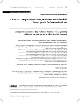 Chemical Composition of Rose, Sunflower and Calendula Flower Petals for Human Food Use