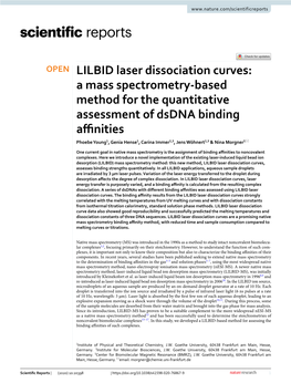 LILBID Laser Dissociation Curves: a Mass Spectrometry-Based Method