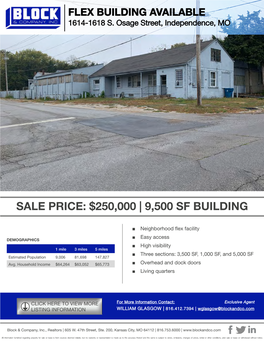 Sale Price: $250,000 | 9,500 Sf Building