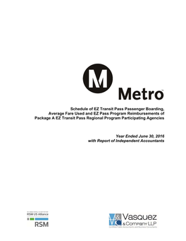 Schedule of EZ Transit Pass Passenger Boarding, Average Fare