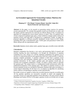 An Extended Approach for Generating Unitary Matrices for Quantum Circuits