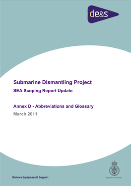 Submarine Dismantling Project SEA Scoping Report Update