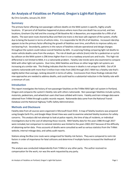 An Analysis of Fatalities on Portland, Oregon's Light-Rail System