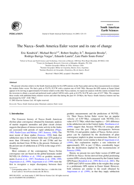 The Nazca–South America Euler Vector and Its Rate of Change