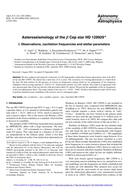 Asteroseismology of the Β Cep Star HD 129929