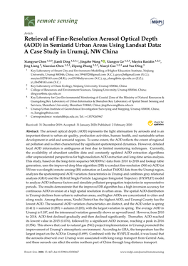 Retrieval of Fine-Resolution Aerosol Optical Depth (AOD) in Semiarid Urban Areas Using Landsat Data: a Case Study in Urumqi, NW China